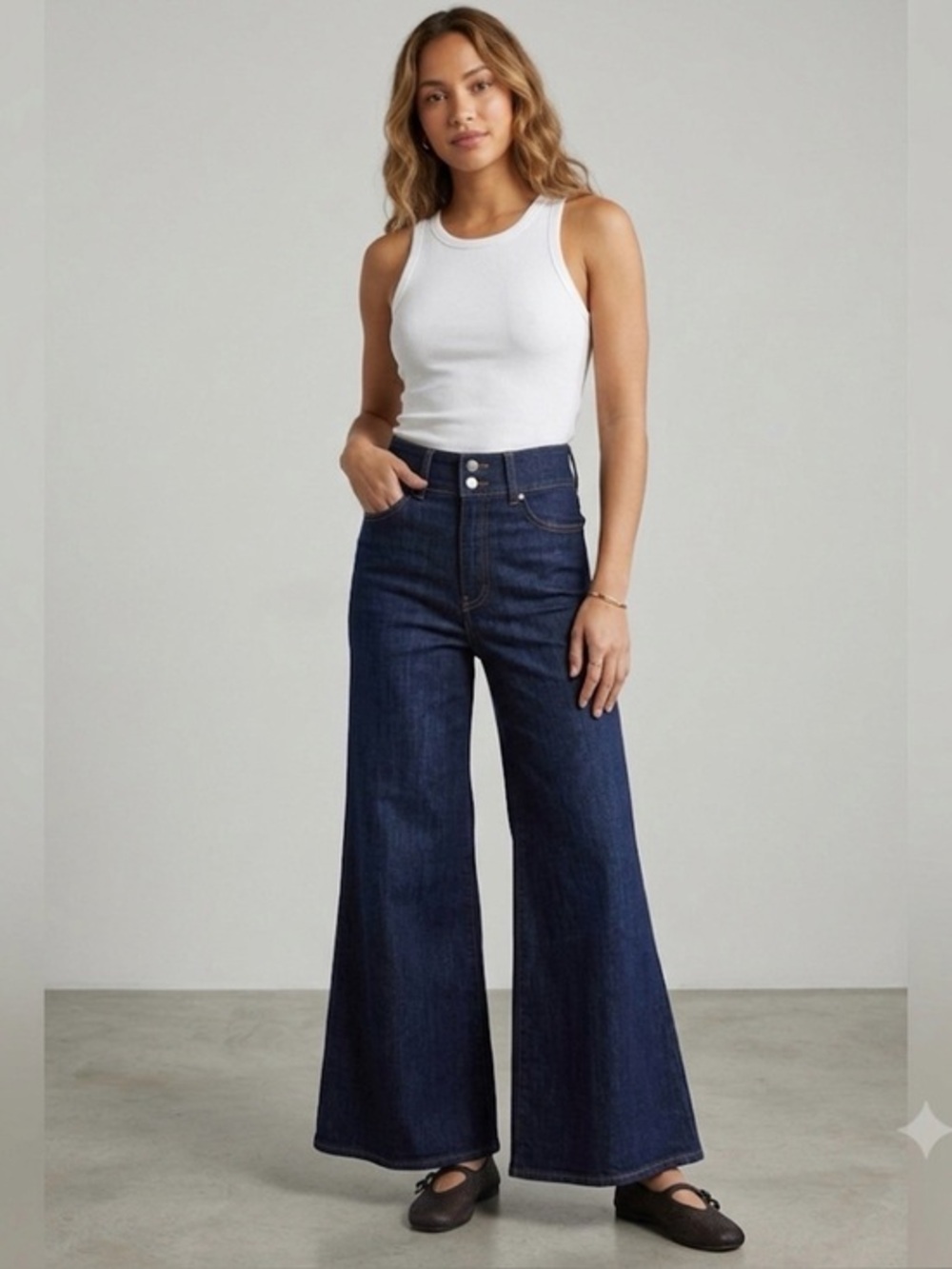 Frame Women’s 28 Le Palazzo Crop Fawcett Jeans Dark Wash Jeans 6 Wide Leg FRAME
